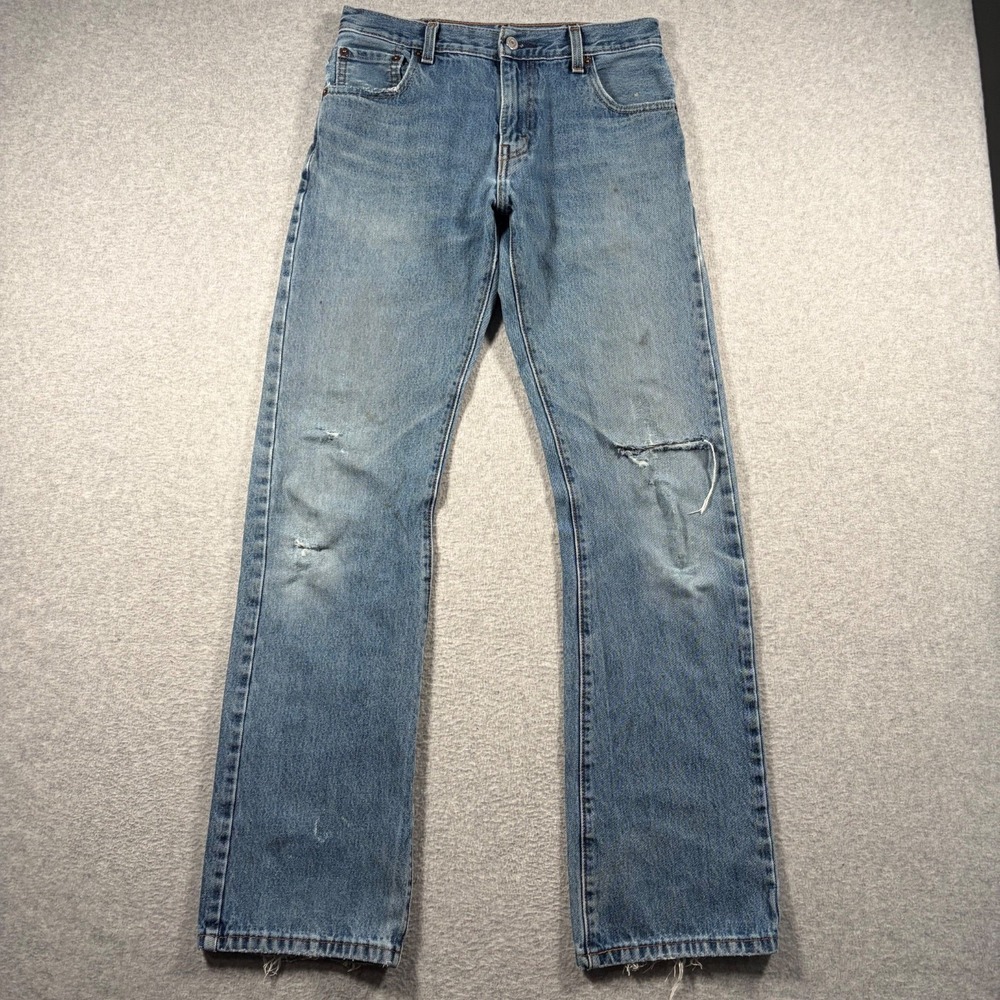Levi's 517 Bootcut Jeans Men 30x34 Blue Distressed Denim Boot Cut Pants